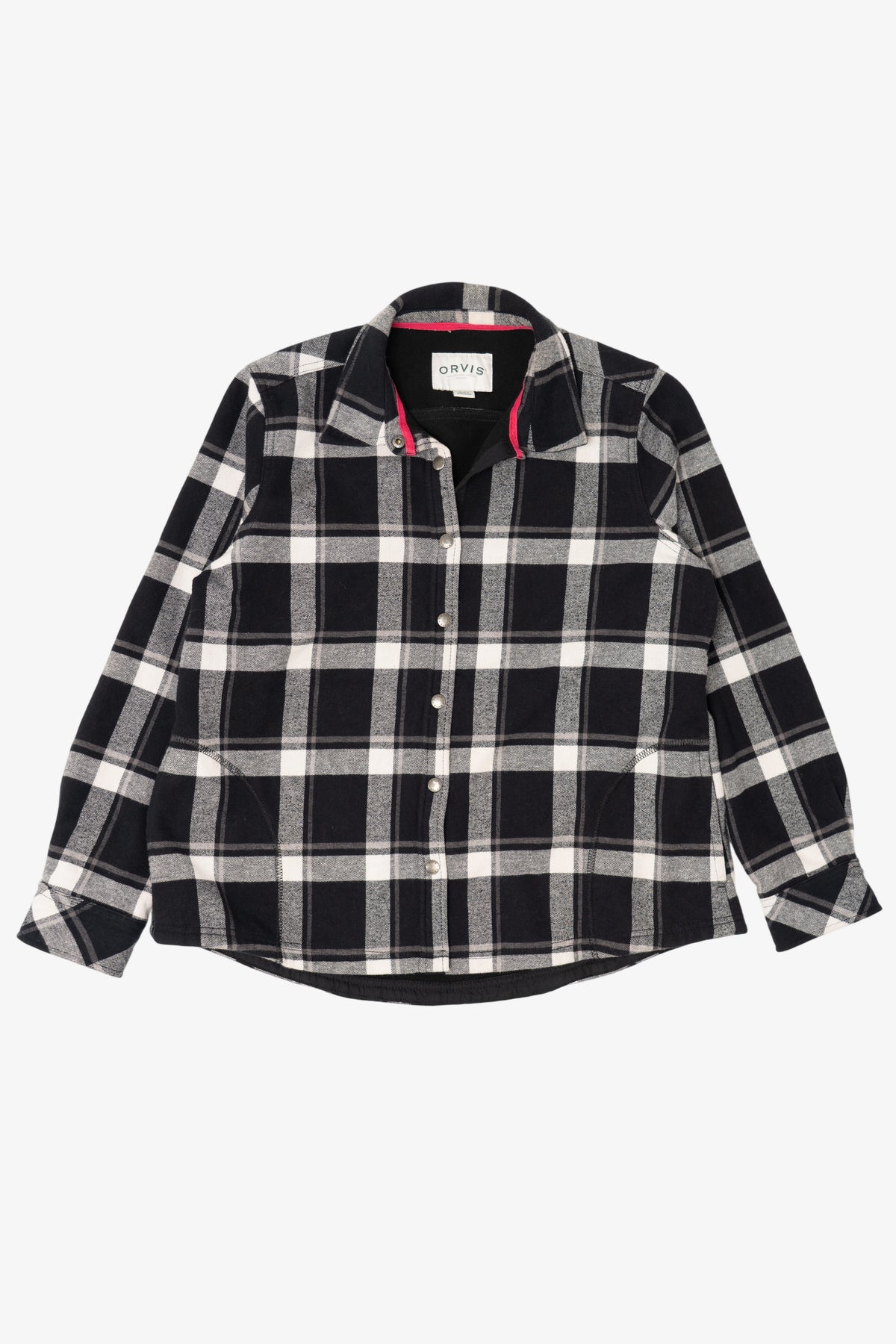 Black And White Plaid Orvis Button Up Flannel Shirt (2010s)