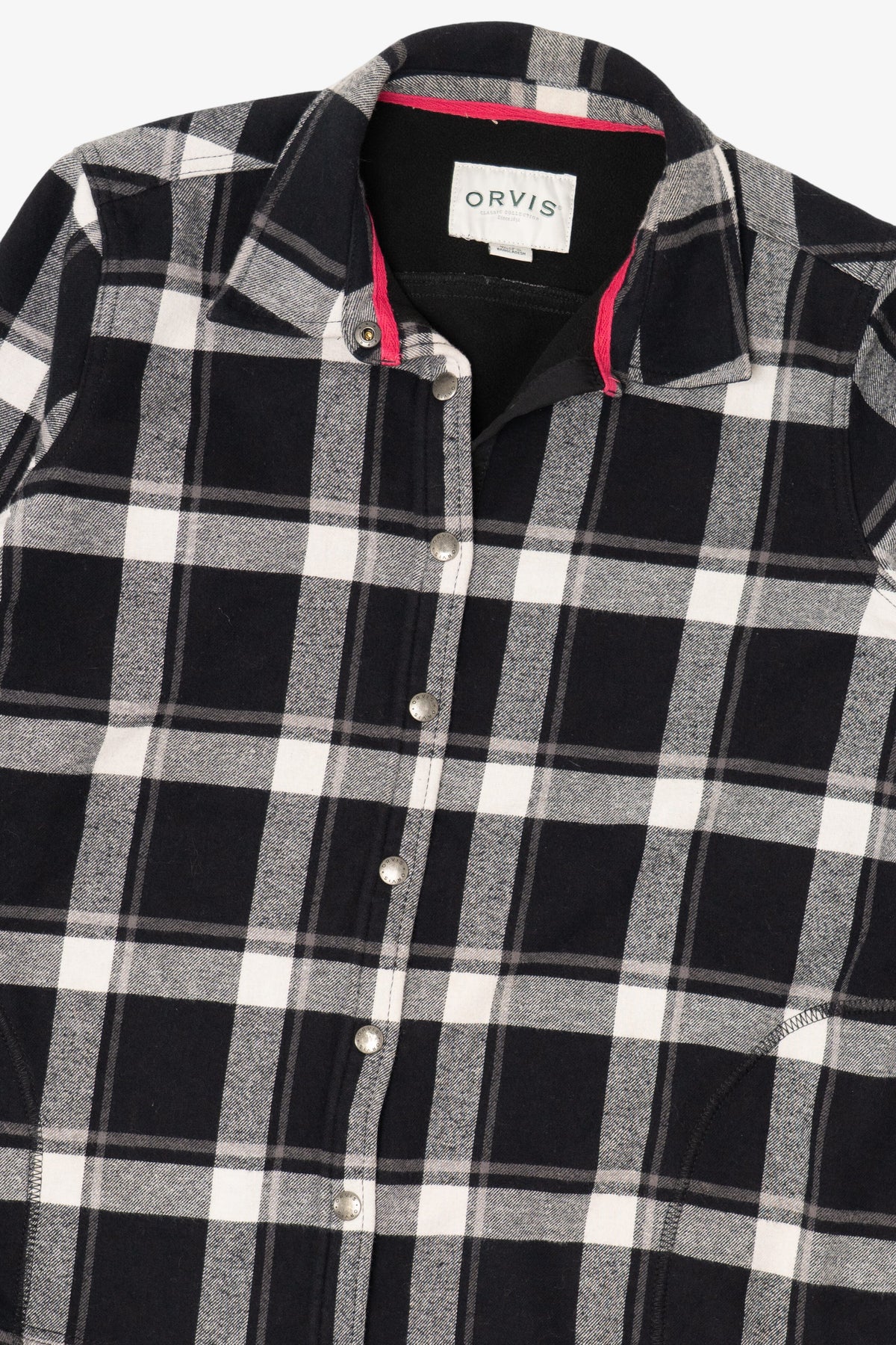 Black And White Plaid Orvis Button Up Flannel Shirt (2010s)