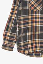 Vintage Brown Ruff Hewn Button Up Flannel Shirt (1990s)