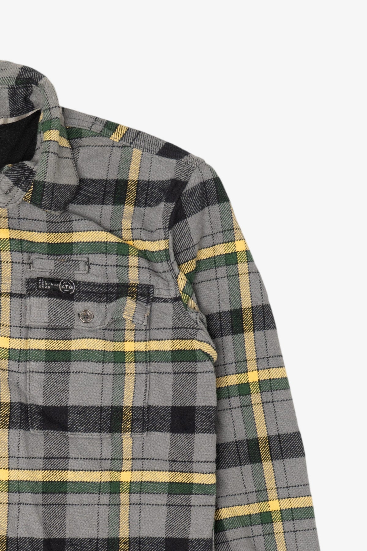 Gray Plaid Wrangler Button Up Flannel Shirt (2010s)