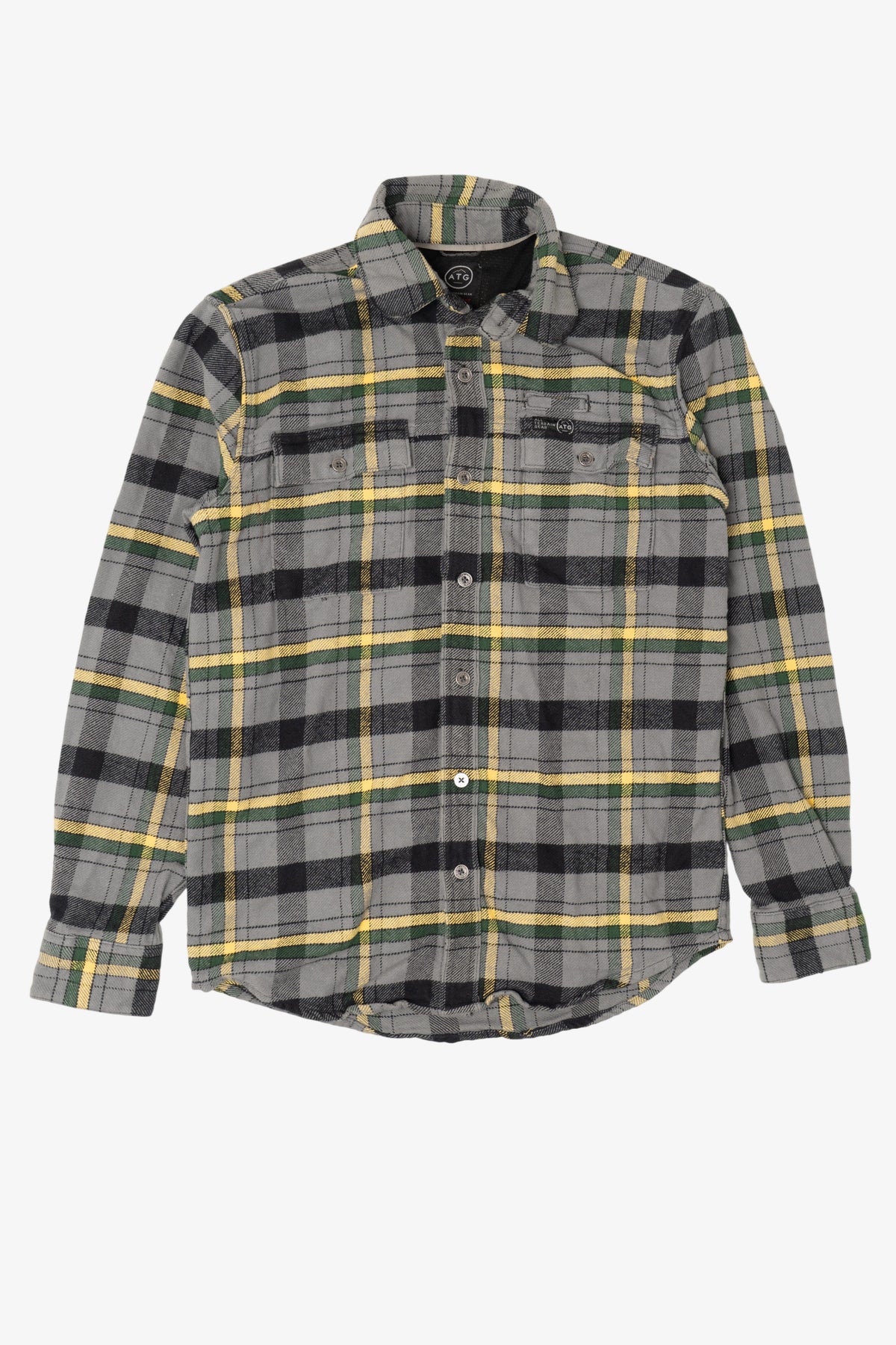 Gray Plaid Wrangler Button Up Flannel Shirt (2010s)