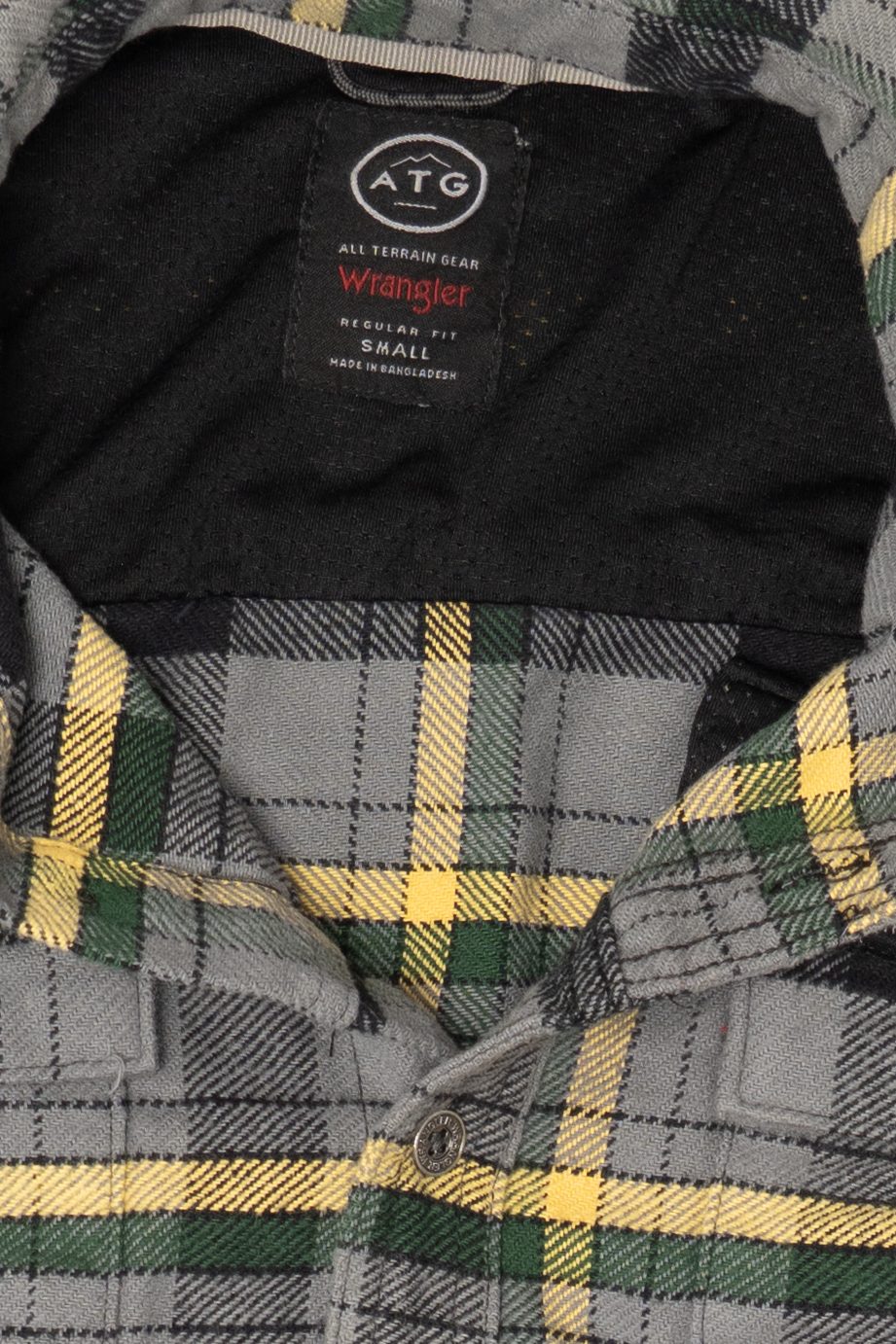 Gray Plaid Wrangler Button Up Flannel Shirt (2010s)