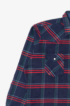 Vintage Navy Blue Greatland Sportswear Button Up Flannel Shirt (1990s)
