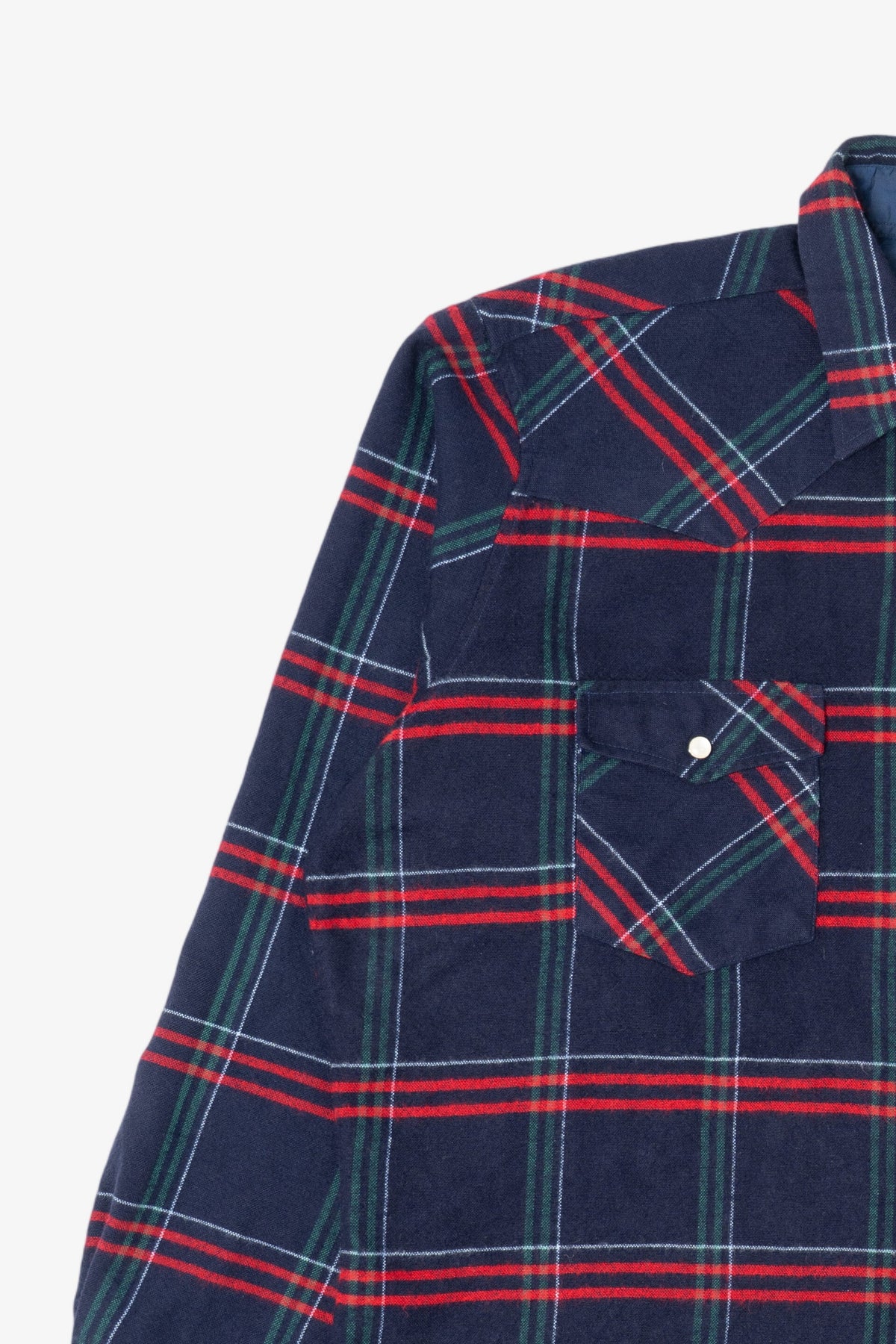 Vintage Navy Blue Greatland Sportswear Button Up Flannel Shirt (1990s)
