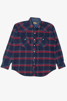 Vintage Navy Blue Greatland Sportswear Button Up Flannel Shirt (1990s)