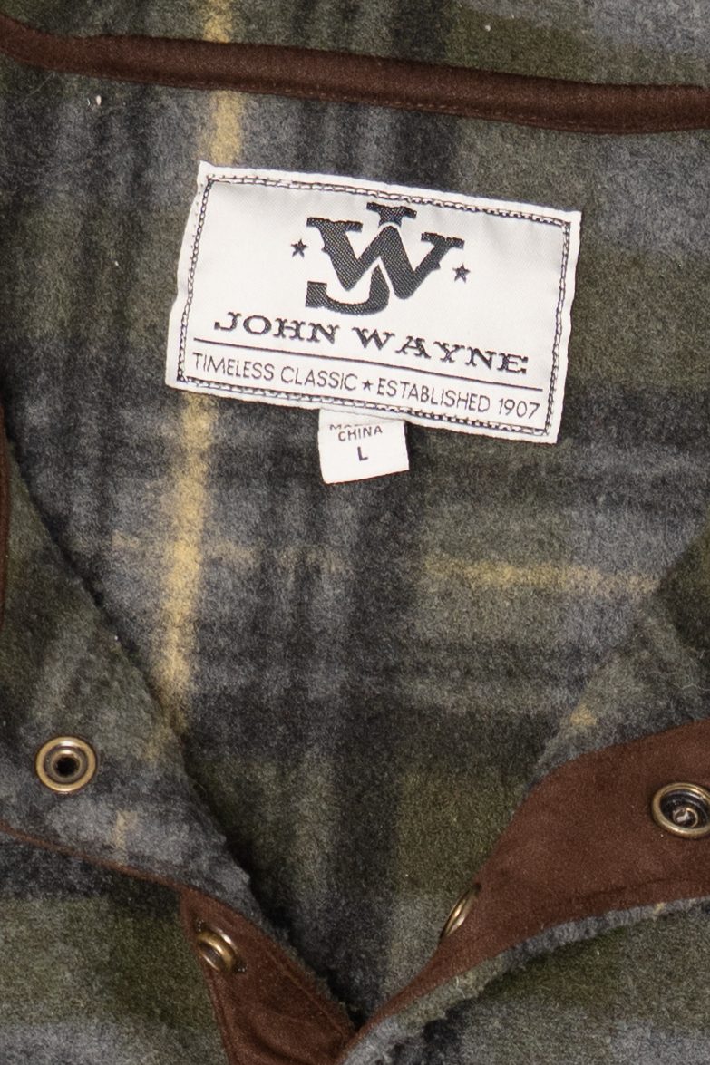 Olive John Wayne Vintage Plaid Flannel Pullover (2010s)