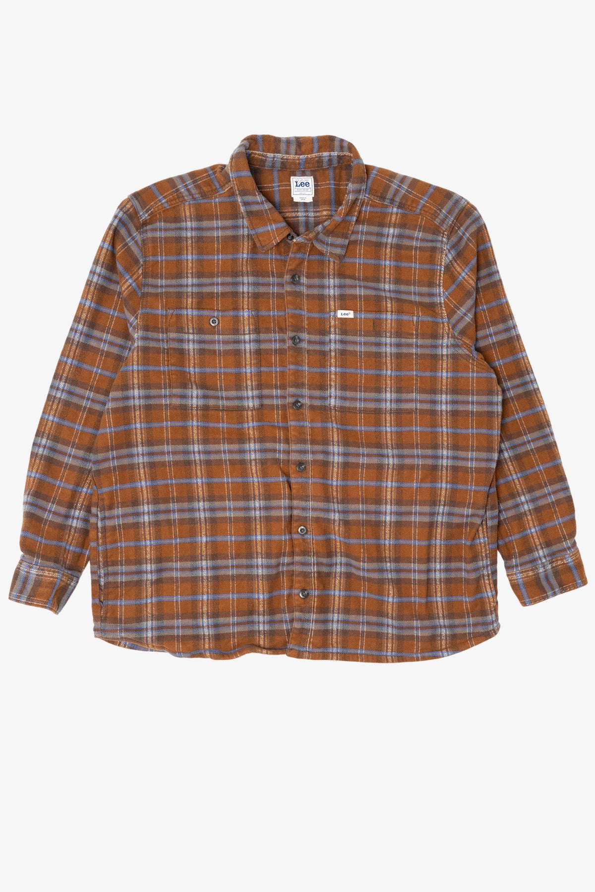 Brown Plaid Lee Button Up Flannel Shirt (2010s)