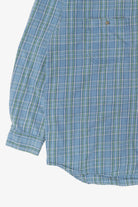 Vintage Blue Plaid Dockers Button Up Shirt (1990s)