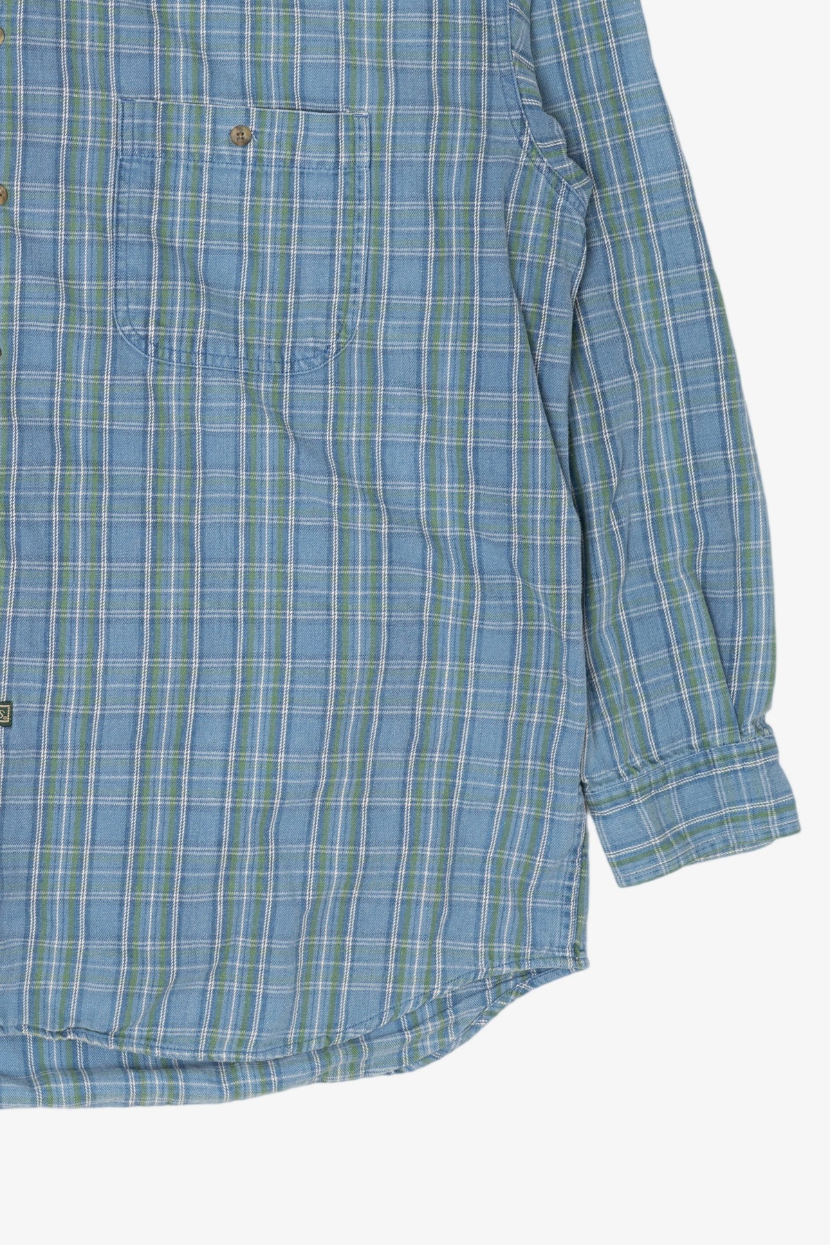 Vintage Blue Plaid Dockers Button Up Shirt (1990s)