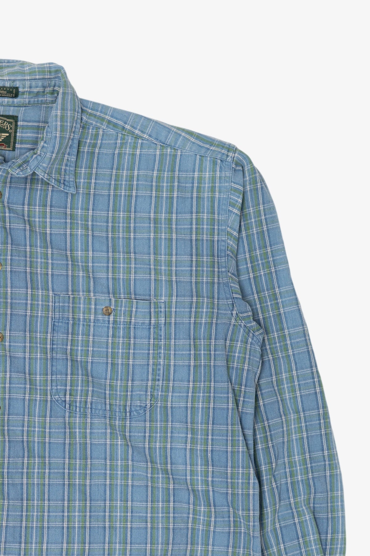 Vintage Blue Plaid Dockers Button Up Shirt (1990s)