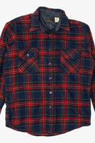 Vintage Navy Blue And Red Plaid Canvasback Button Up Flannel Shirt (1980s)