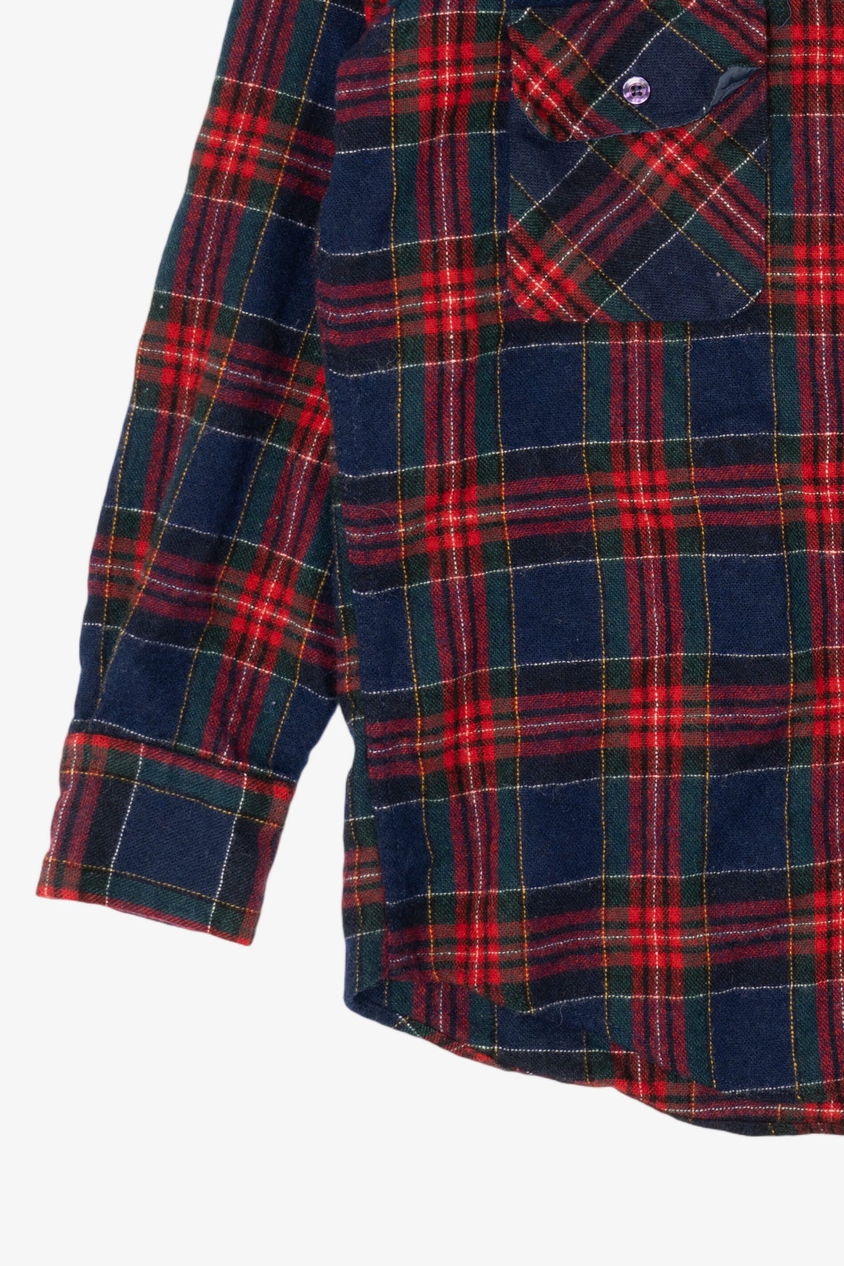 Vintage Navy Blue And Red Plaid Canvasback Button Up Flannel Shirt (1980s)