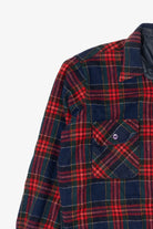Vintage Navy Blue And Red Plaid Canvasback Button Up Flannel Shirt (1980s)