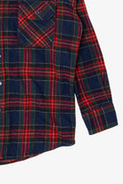 Vintage Navy Blue And Red Plaid Canvasback Button Up Flannel Shirt (1980s)