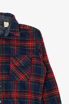 Vintage Navy Blue And Red Plaid Canvasback Button Up Flannel Shirt (1980s)