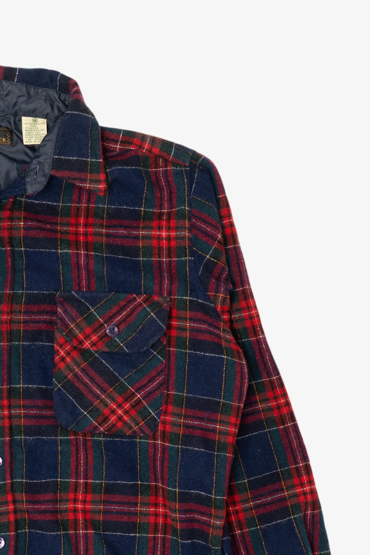 Vintage Navy Blue And Red Plaid Canvasback Button Up Flannel Shirt (1980s)