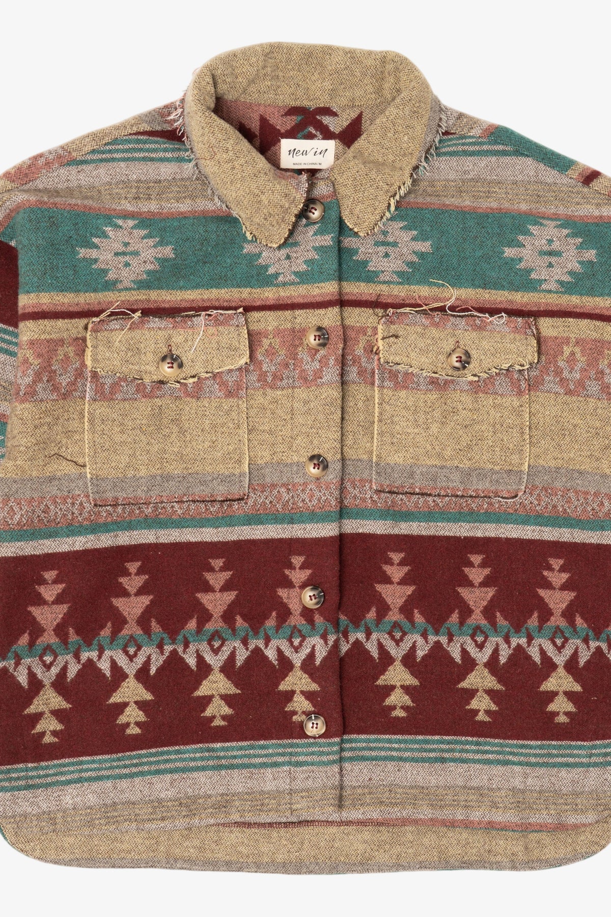 New In Aztec Southwestern Pattern Button Up Jacket (2020s)