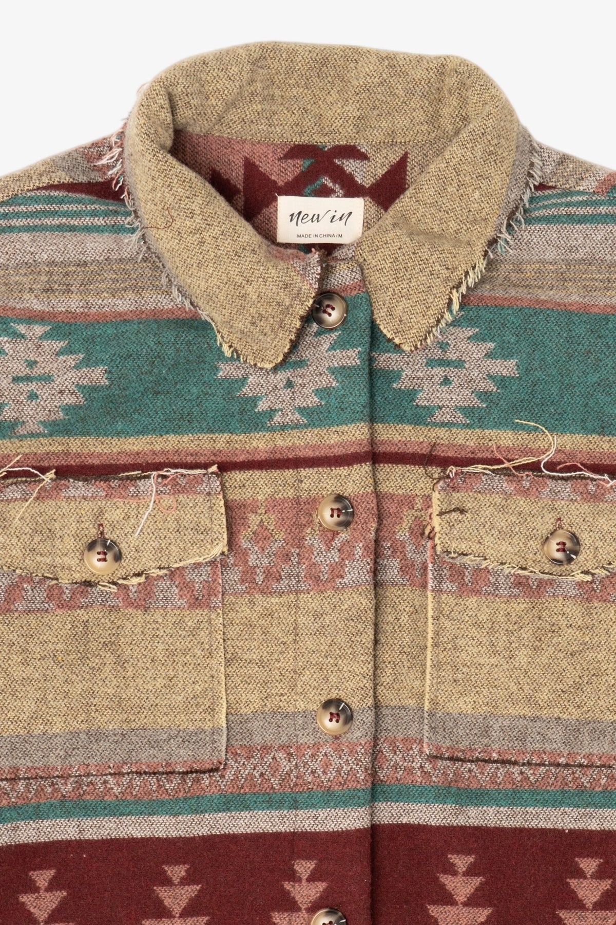 New In Aztec Southwestern Pattern Button Up Jacket (2020s)