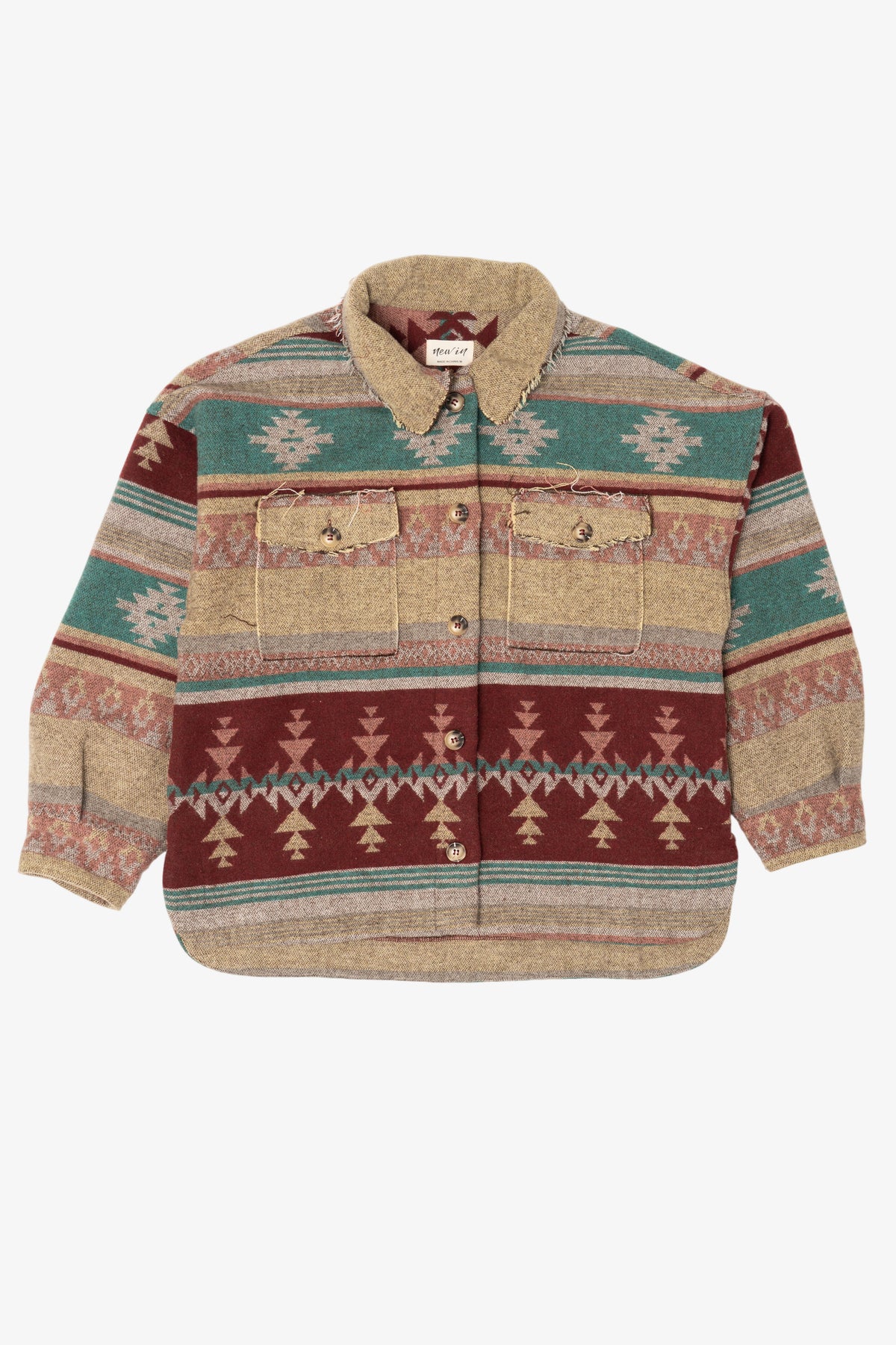 New In Aztec Southwestern Pattern Button Up Jacket (2020s)