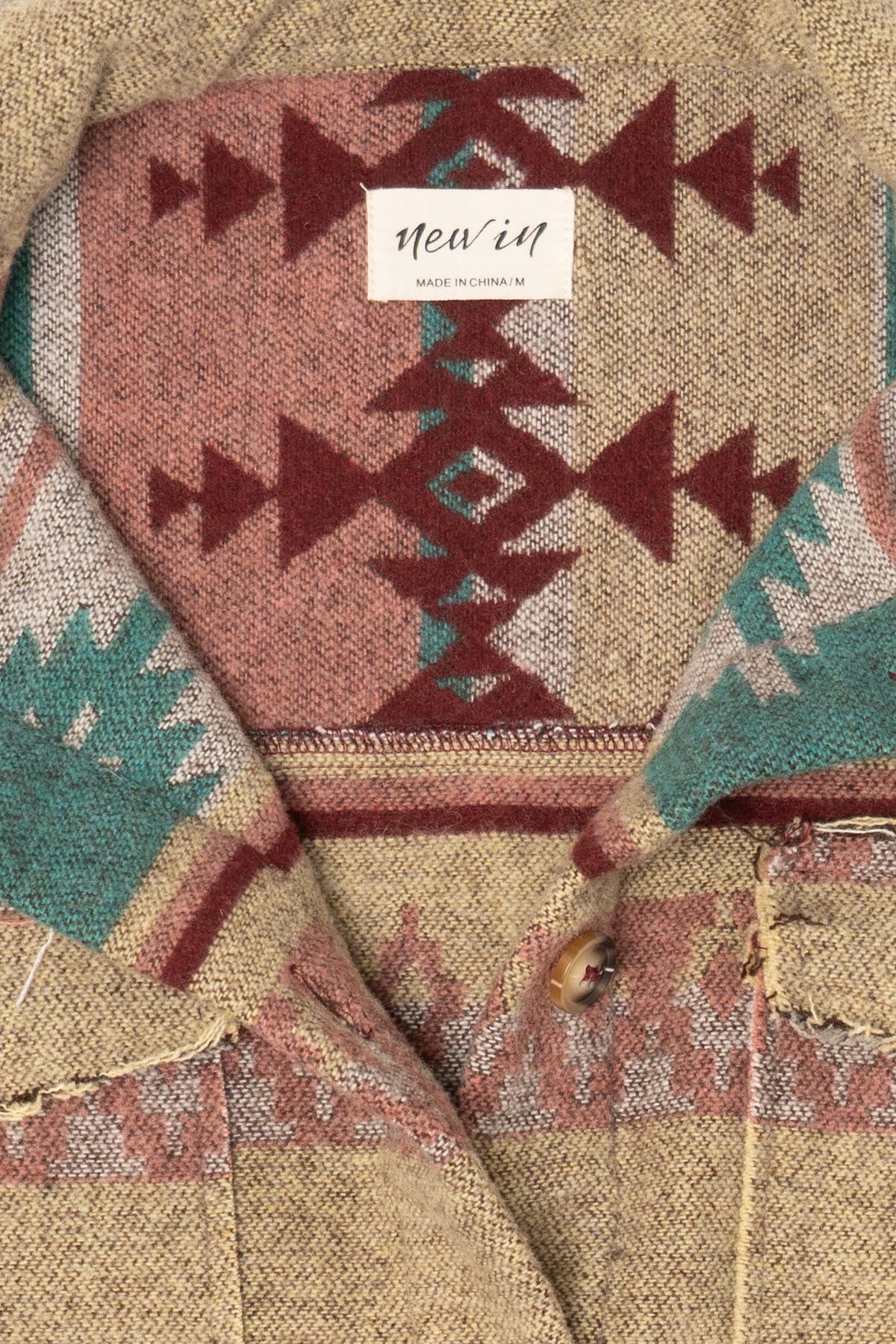 New In Aztec Southwestern Pattern Button Up Jacket (2020s)