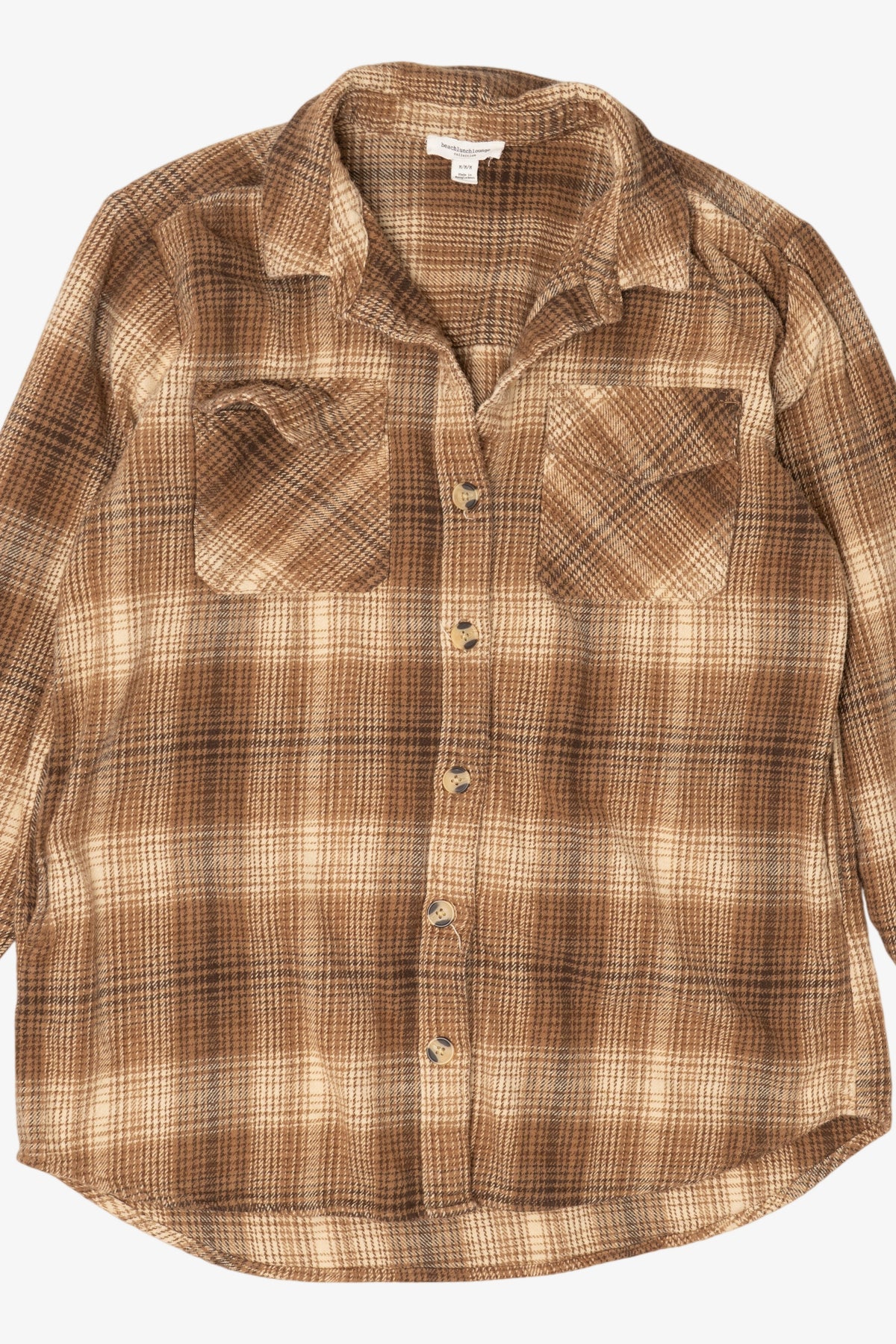 Brown Plaid Beachlunch Lounge Button Up Shirt (2010s)