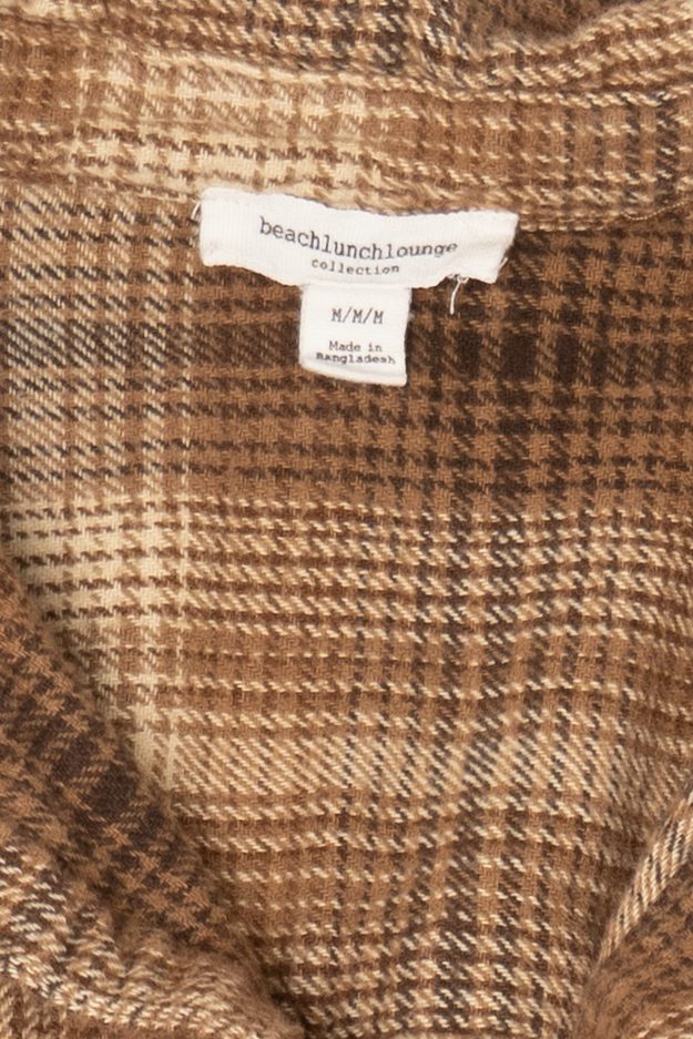 Brown Plaid Beachlunch Lounge Button Up Shirt (2010s)