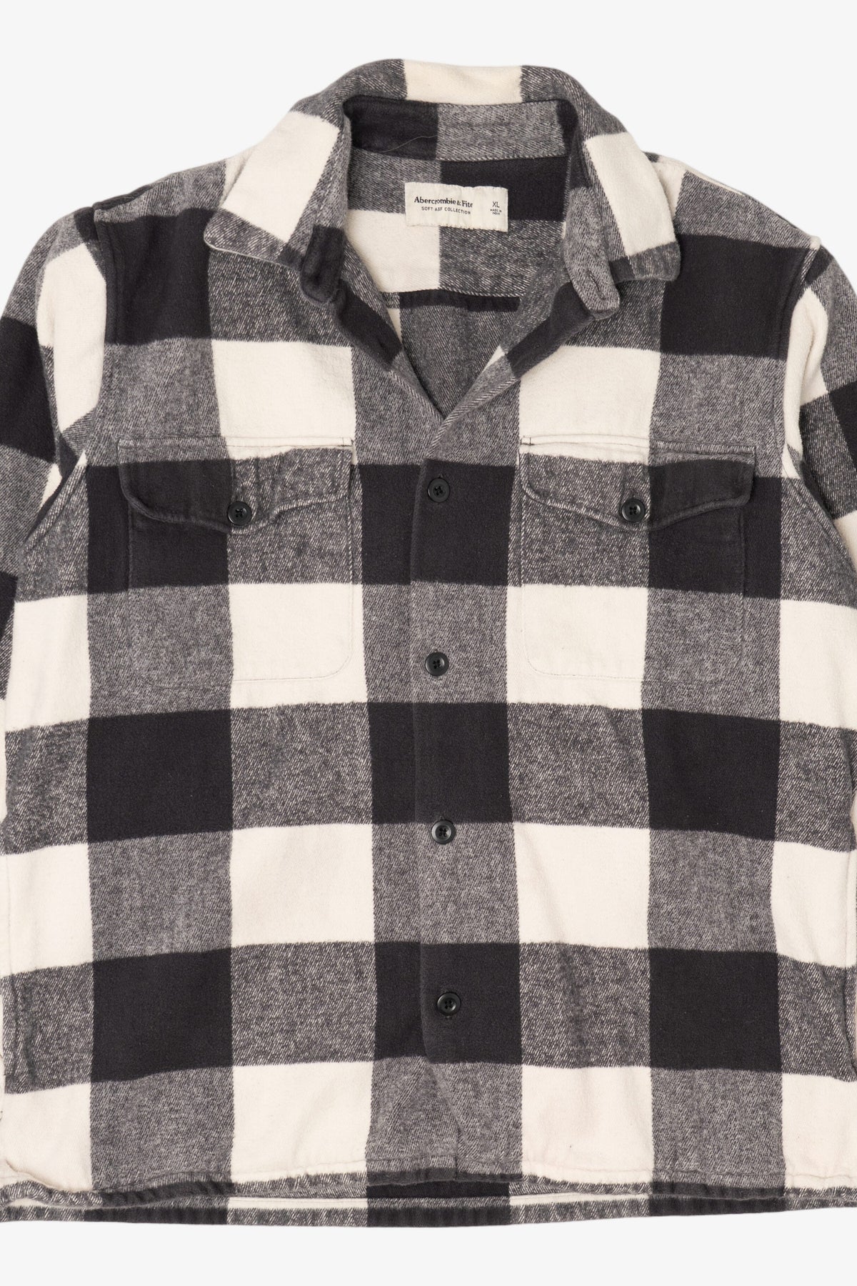 Black And White Plaid Abercrombie & Finch Button Up Shirt (2010s)