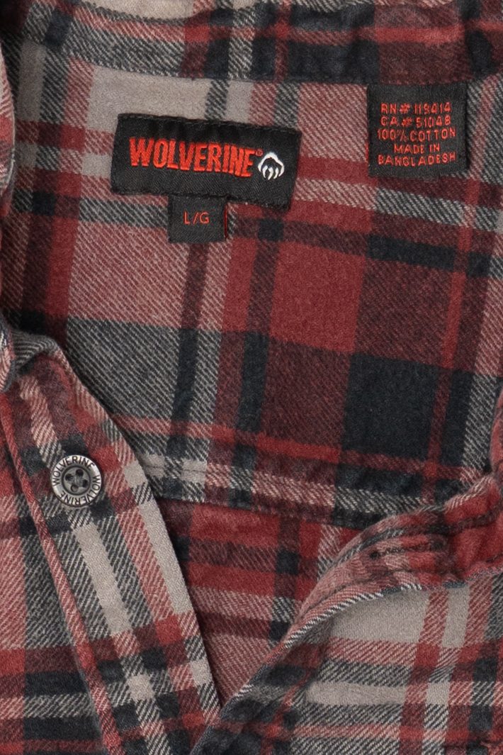 Burgundy Plaid Wolverine Button Up Shirt (2010s)