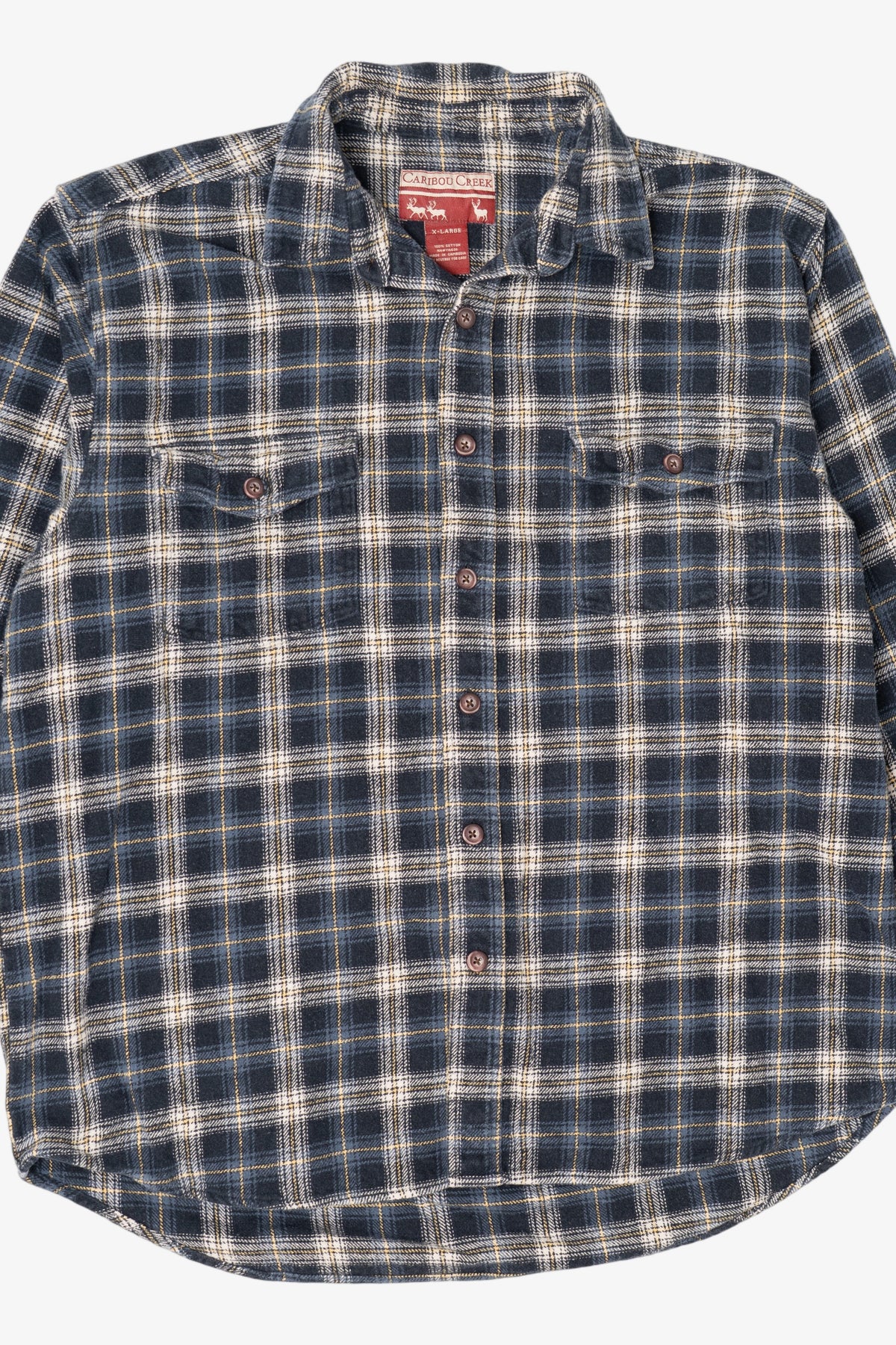 Vintage Navy Blue Caribou Creek Button Up Shirt (1990s)