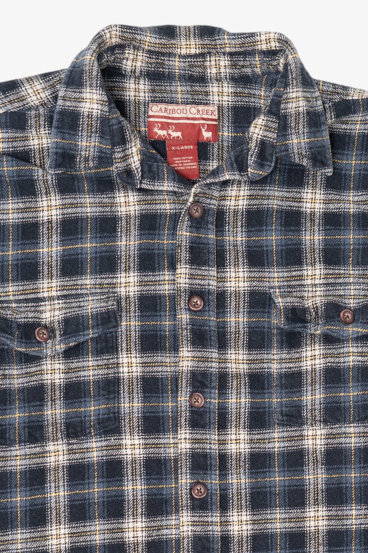 Vintage Navy Blue Caribou Creek Button Up Shirt (1990s)