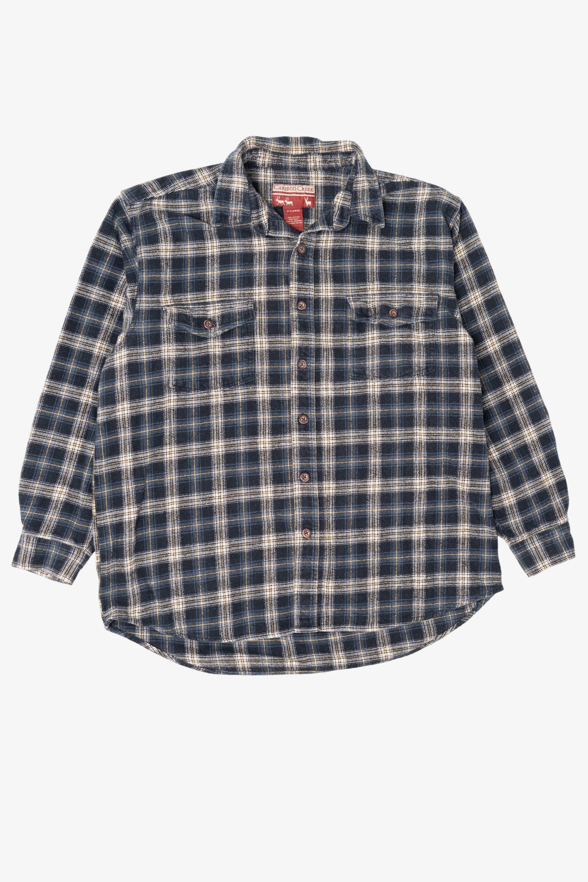 Vintage Navy Blue Caribou Creek Button Up Shirt (1990s)