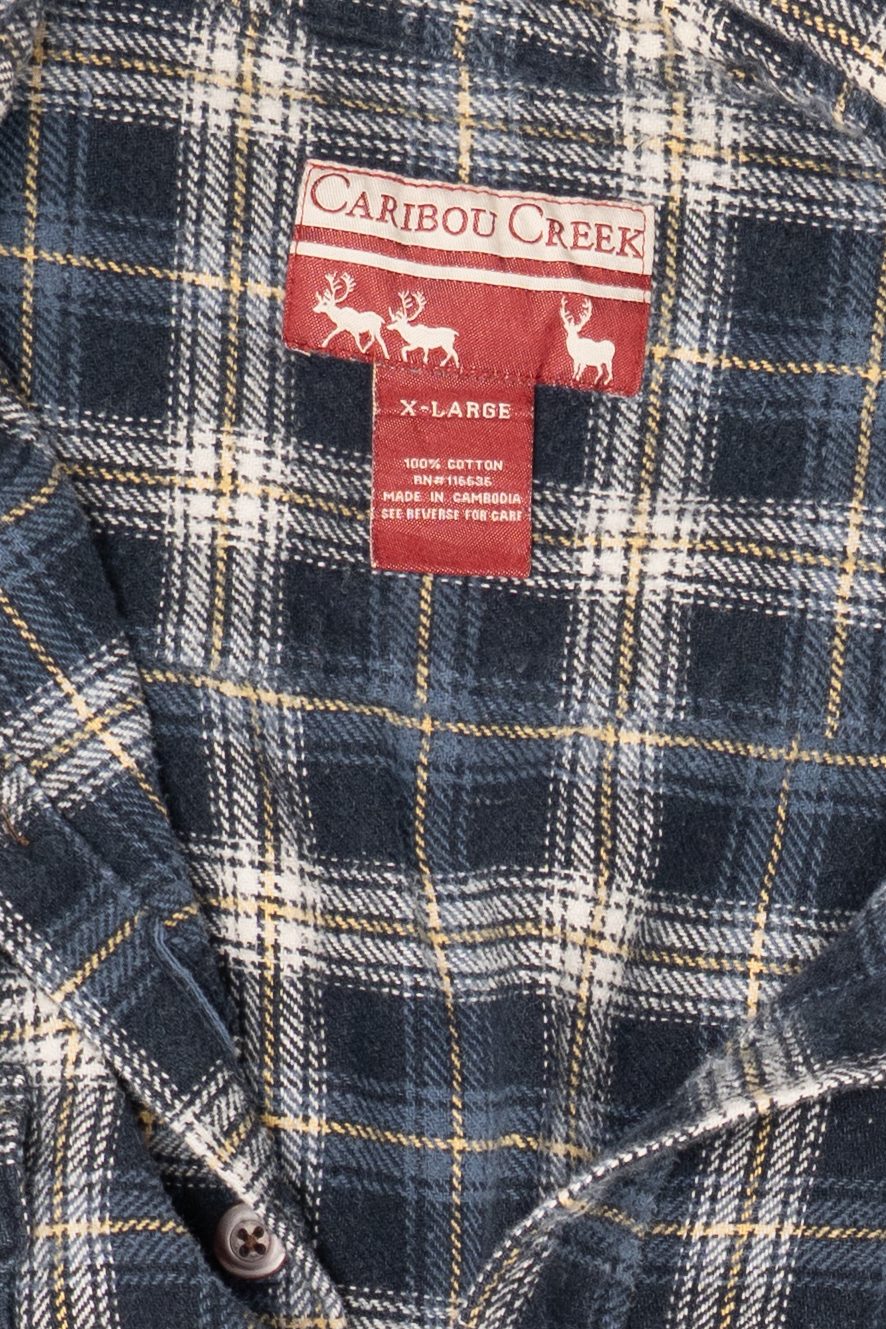 Vintage Navy Blue Caribou Creek Button Up Shirt (1990s)