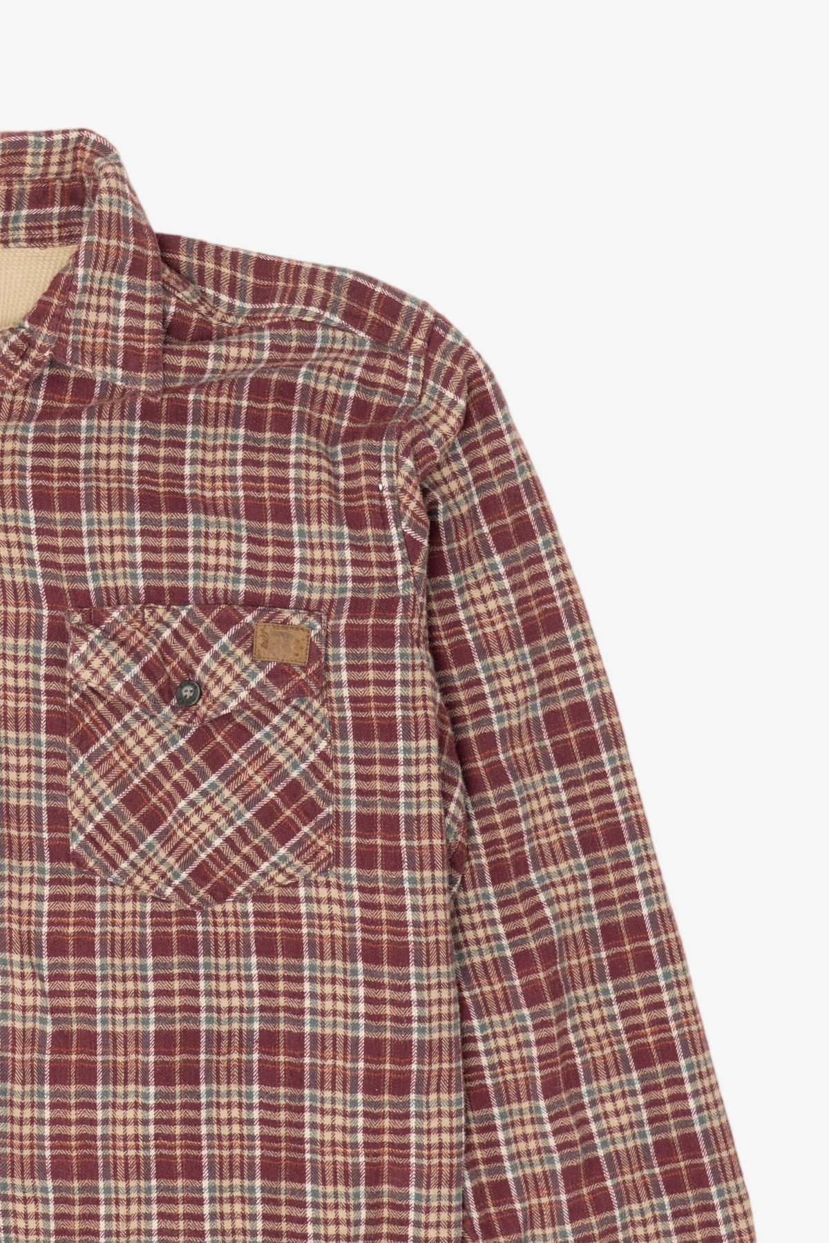 Burgundy Plaid Riggs Workwear Button Up Shirt (2000s)