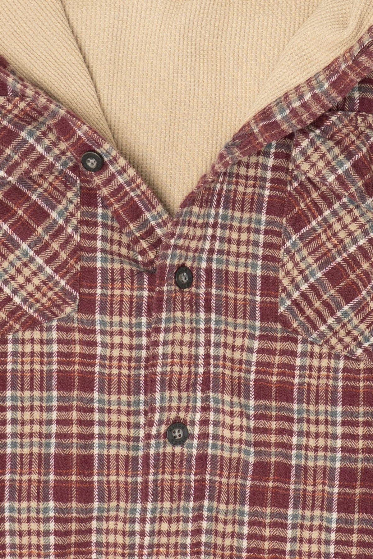 Burgundy Plaid Riggs Workwear Button Up Shirt (2000s)