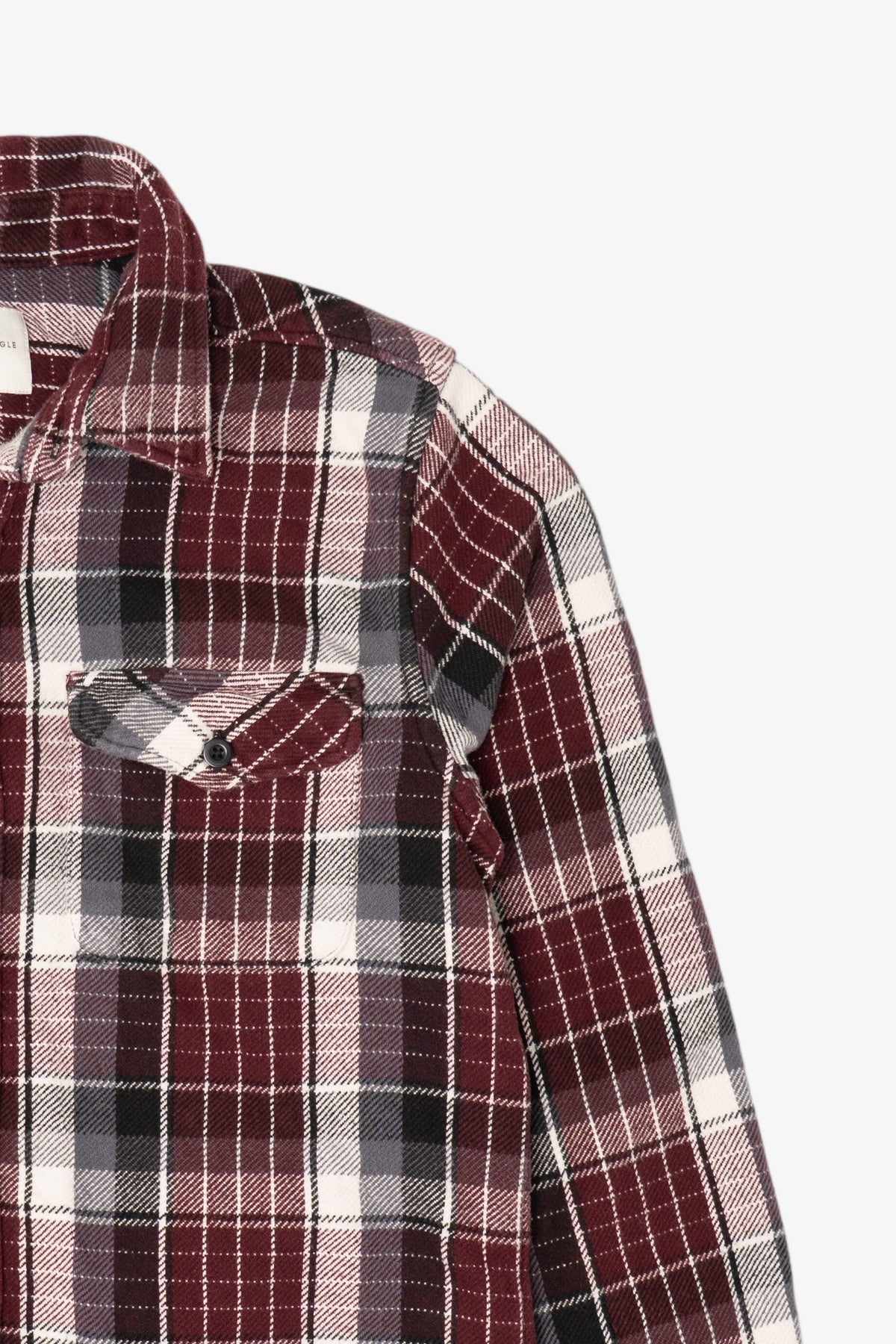 Burgundy Plaid American Eagle Button Up Shirt (2010s)