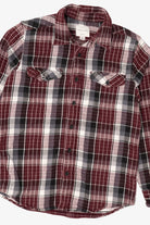 Burgundy Plaid American Eagle Button Up Shirt (2010s)