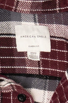 Burgundy Plaid American Eagle Button Up Shirt (2010s)