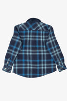 Navy Blue Plaid Fleece Lined Orvis Button Up Flannel (2010s)