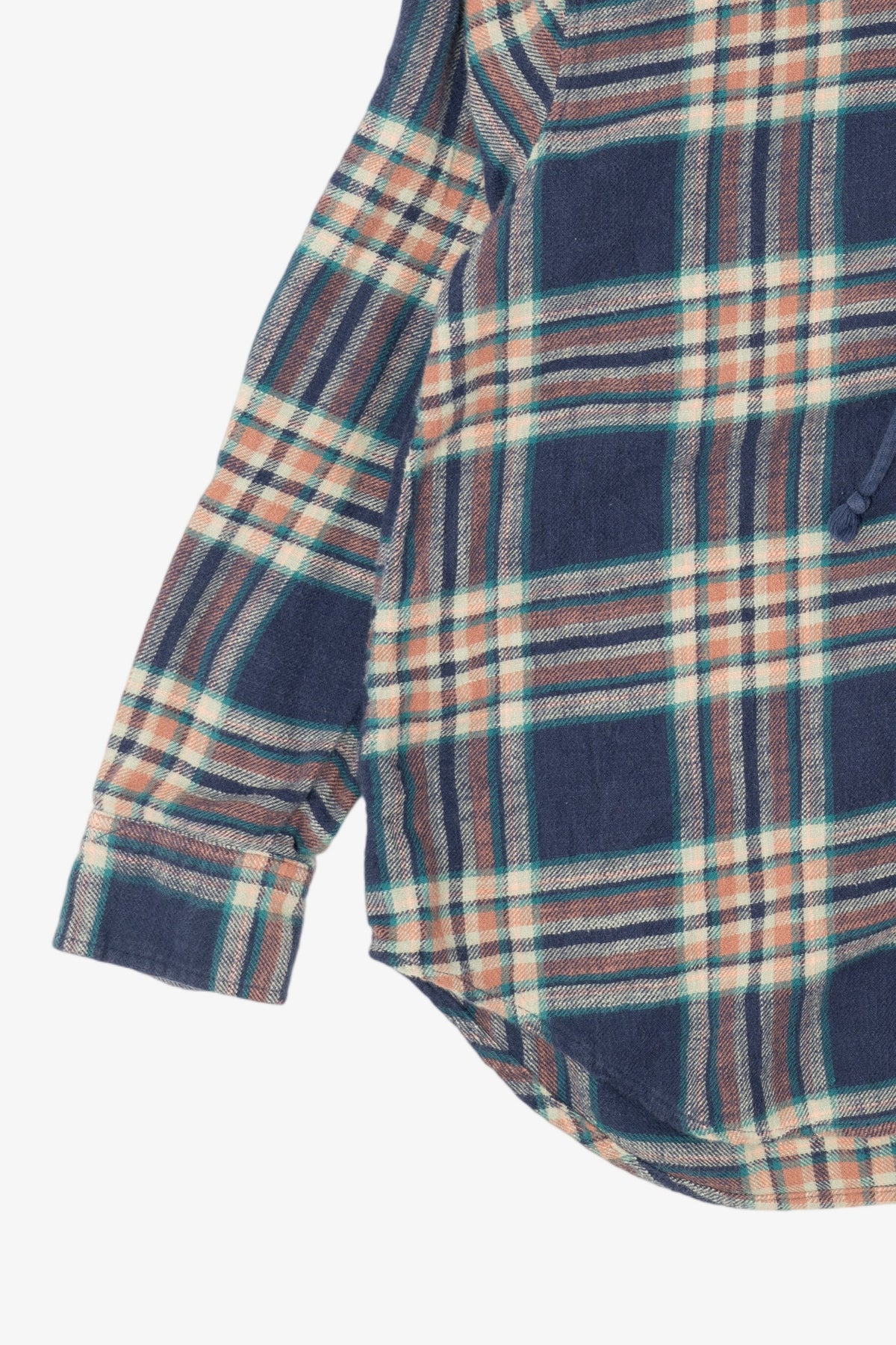Navy Blue Plaid American Eagle Hooded Button Up Shirt (2020s)