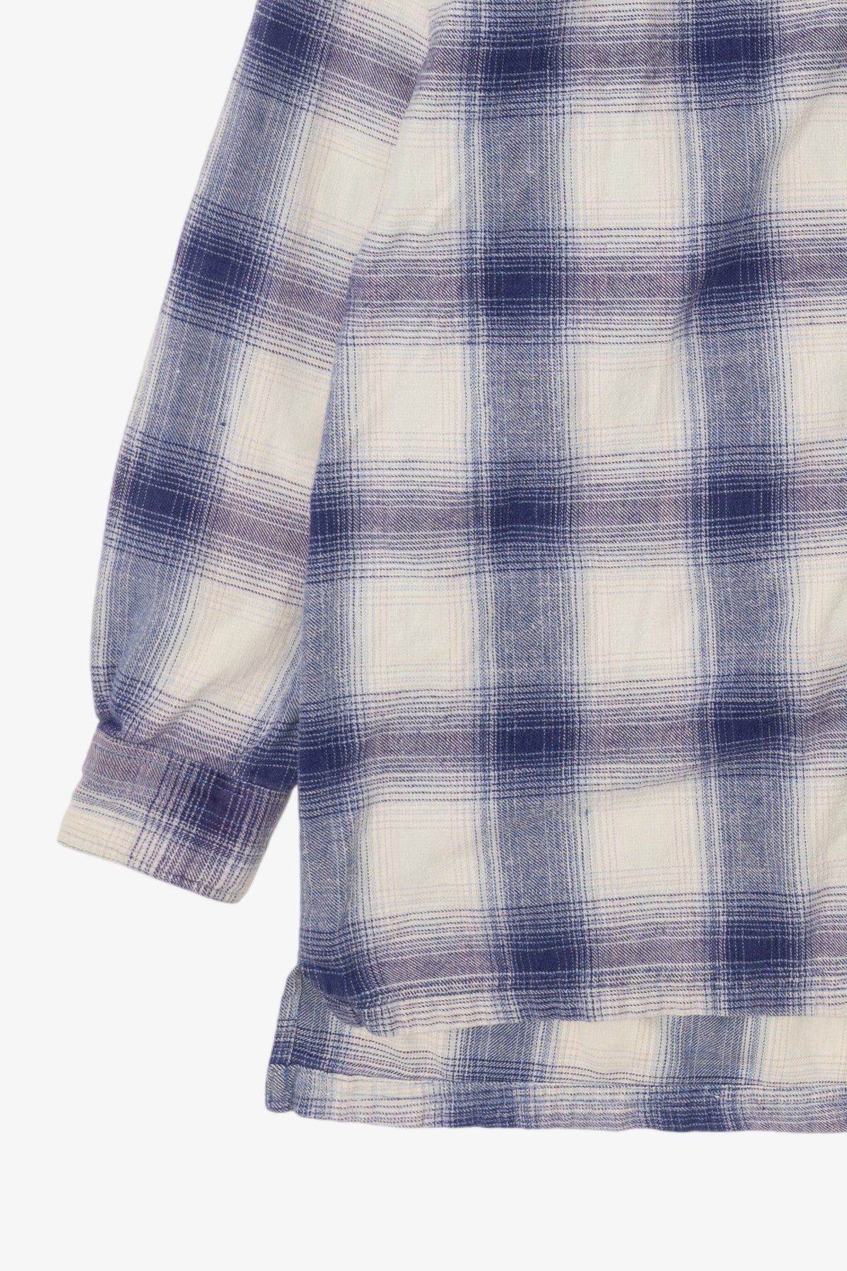 Vintage Blue Plaid Shah Safari Hooded Button Up Shirt (1990s)