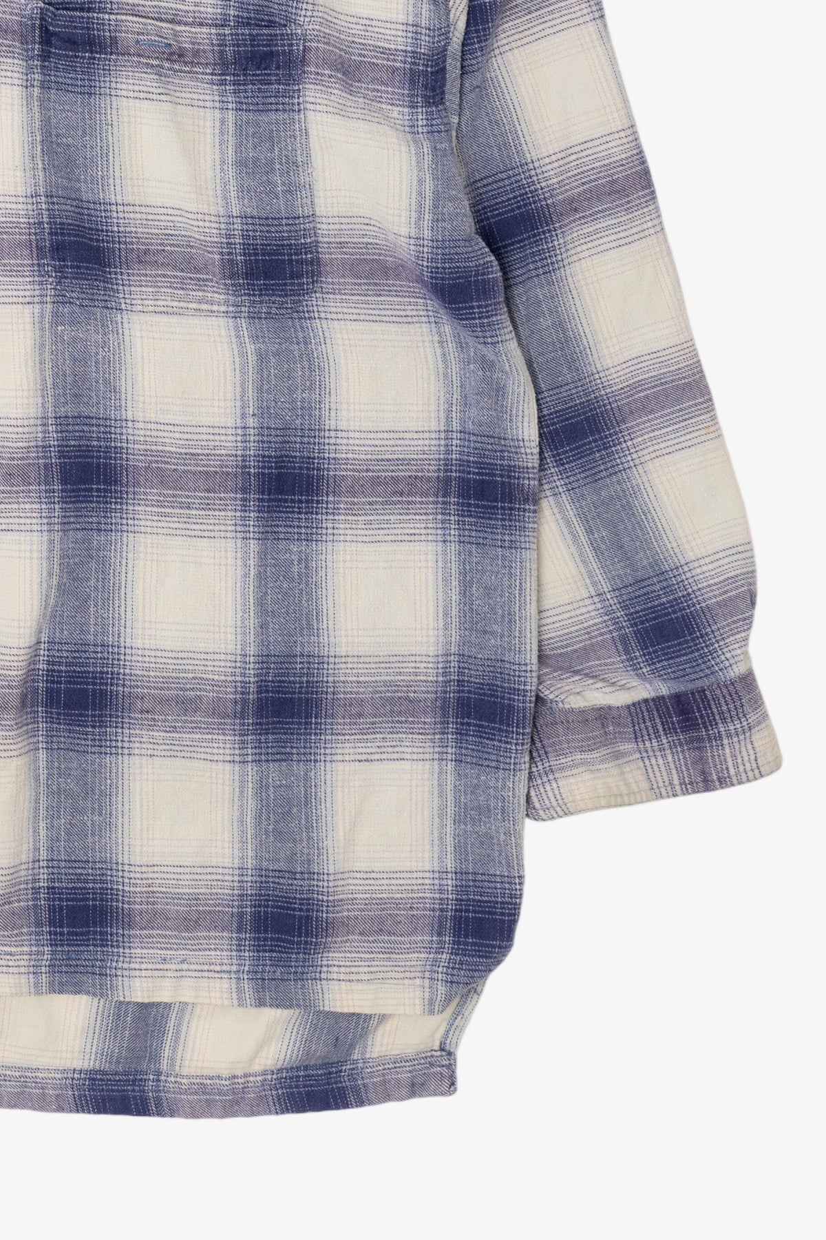 Vintage Blue Plaid Shah Safari Hooded Button Up Shirt (1990s)