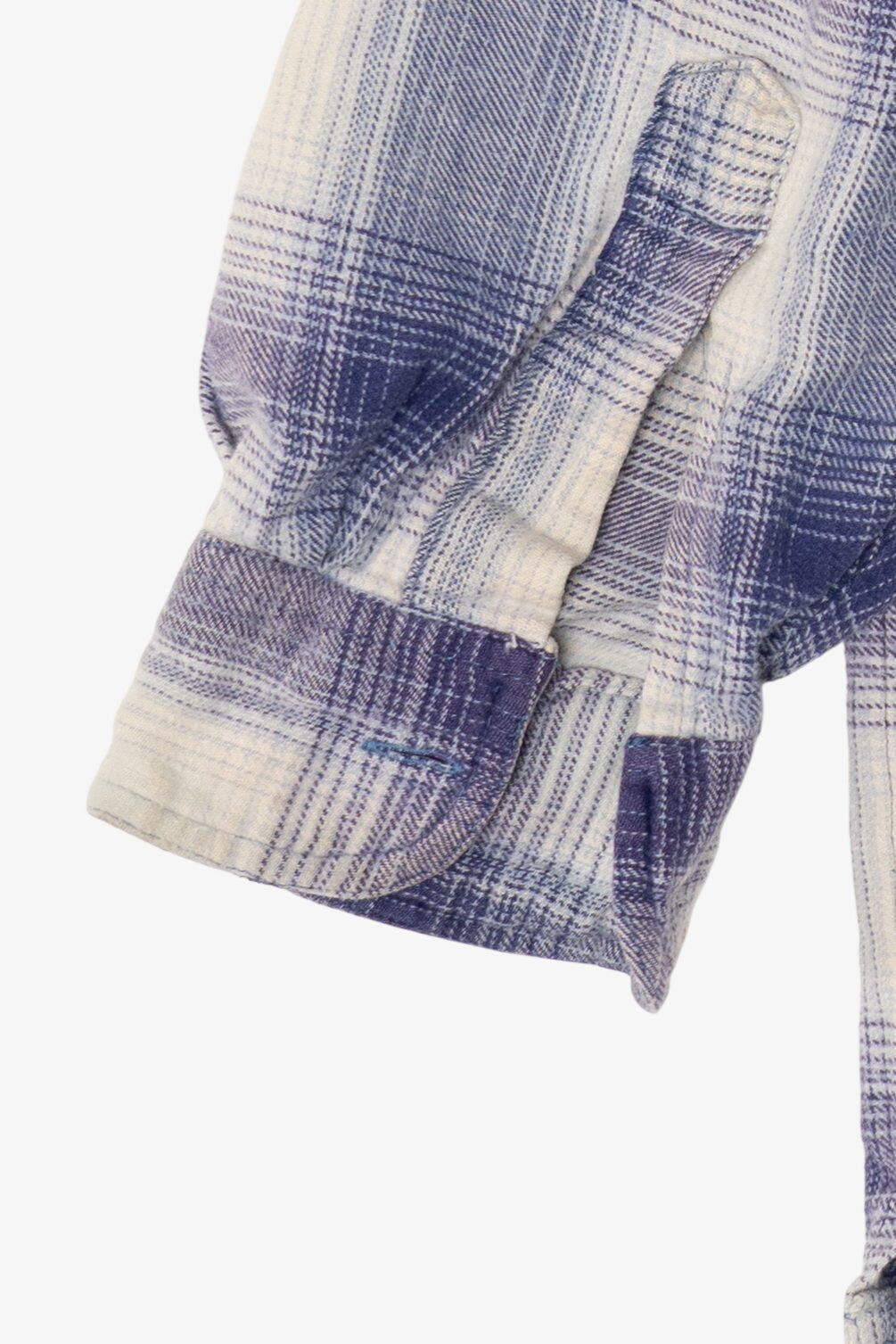 Vintage Blue Plaid Shah Safari Hooded Button Up Shirt (1990s)