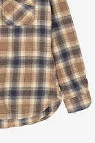 Beige Plaid Carhartt Hooded Flannel Button Up (2020s)