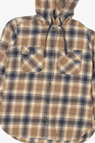 Beige Plaid Carhartt Hooded Flannel Button Up (2020s)