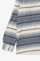 Blue Striped Billabong Hooded Button Up Shirt (2010s)