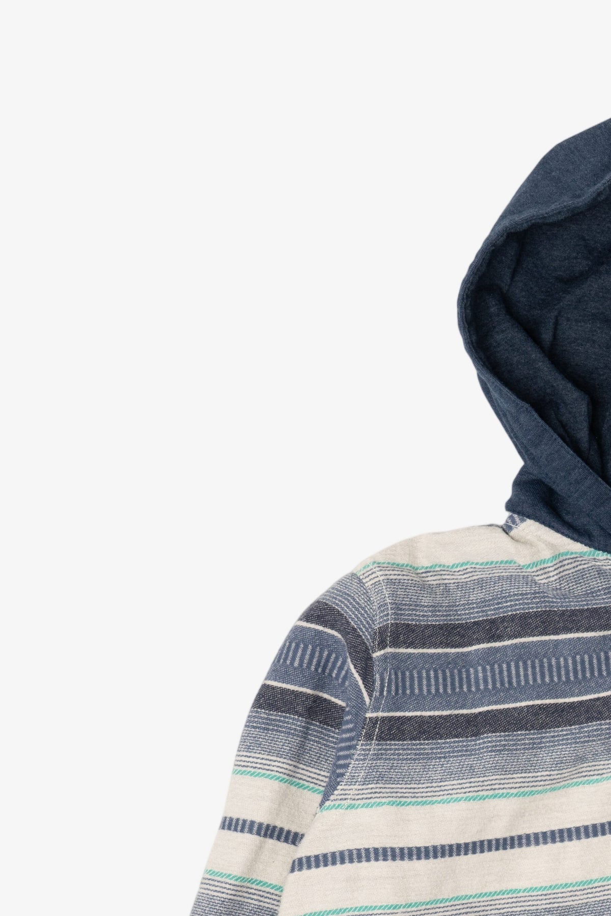 Blue Striped Billabong Hooded Button Up Shirt (2010s)