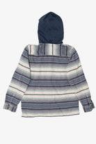 Blue Striped Billabong Hooded Button Up Shirt (2010s)