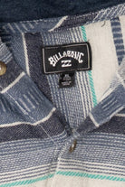 Blue Striped Billabong Hooded Button Up Shirt (2010s)