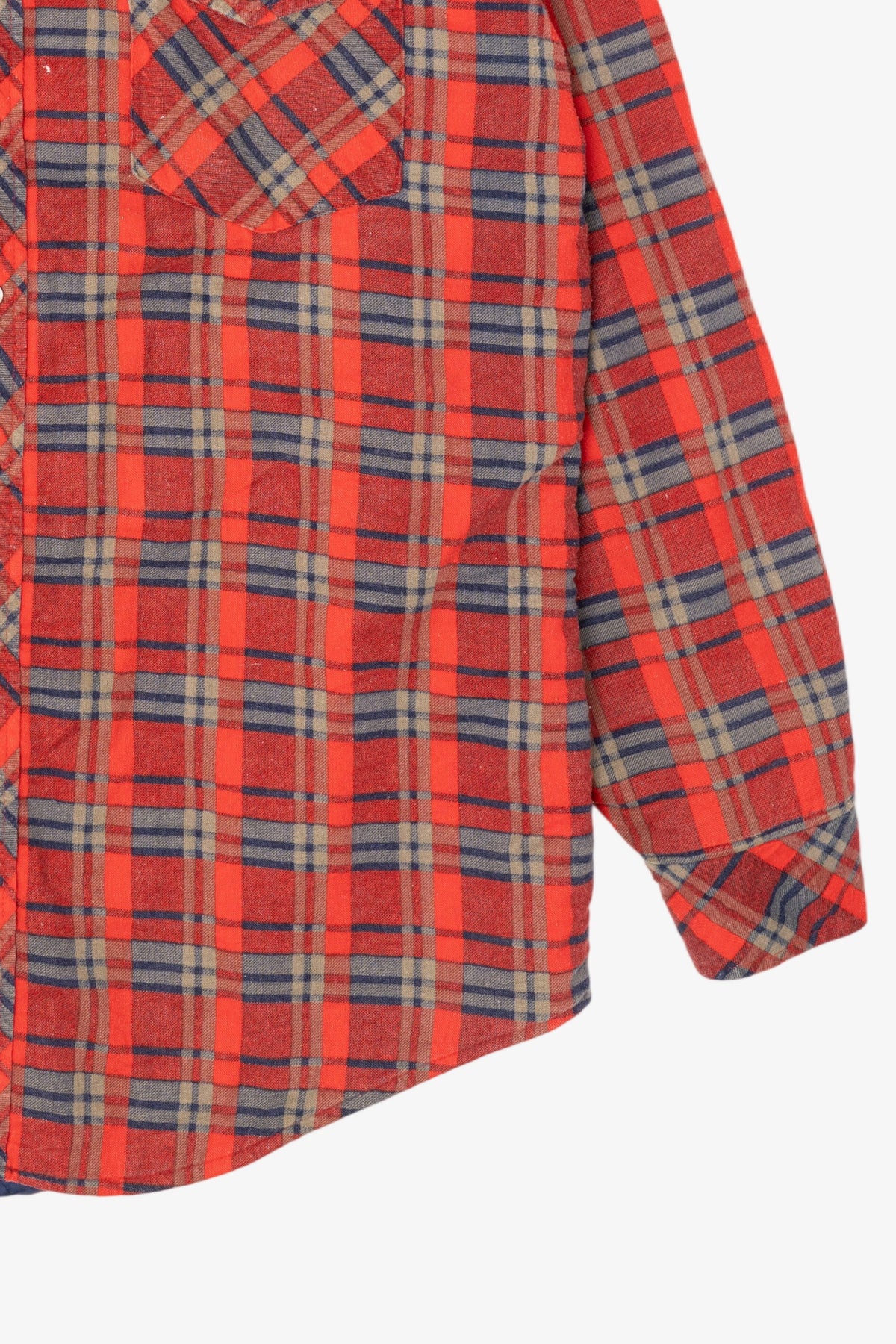 Vintage Distressed Red Plaid Williams Bay Quilt Lined Flannel Shirt (1990s)