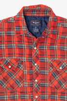 Vintage Distressed Red Plaid Williams Bay Quilt Lined Flannel Shirt (1990s)